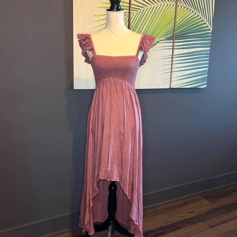 BOHO ME Blush Maxi Ruffle Dress Size XS